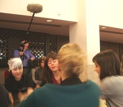 filming waulking for De tha Nis (Gaelic children's programme)